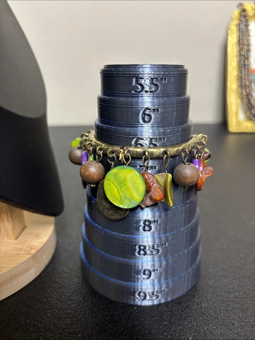Boho Green & Purple Shell Mixed Charm Stretch Bracelet - Women Jewelry
